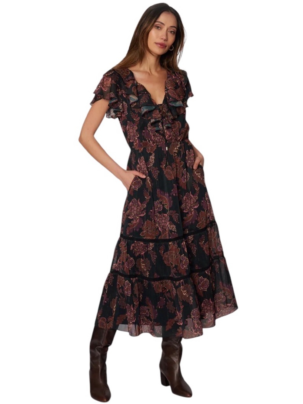 Lost and Wander~Whispers Of Bohemia 
MIDI Dress
Sizes:X-Small, Small, Med
New